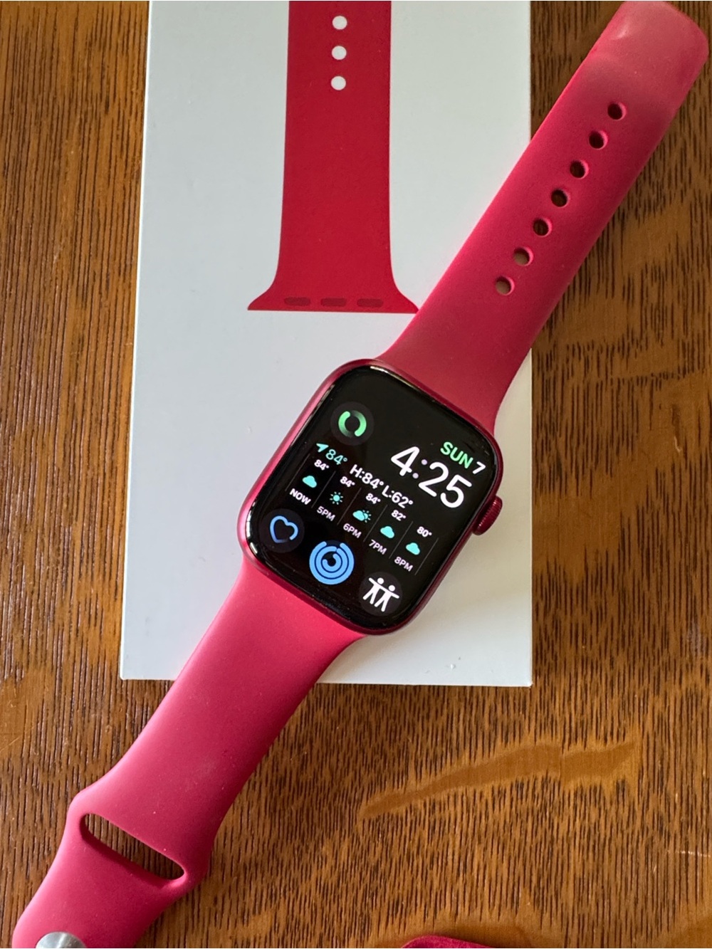 Apple Watch Series 7 with Red Sport Band - GPS - 42mm case